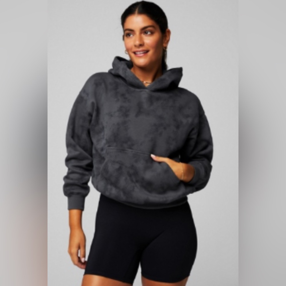 New Fabletics Cozy Fleece Hoodie Onyx Smudge. Size Medium.